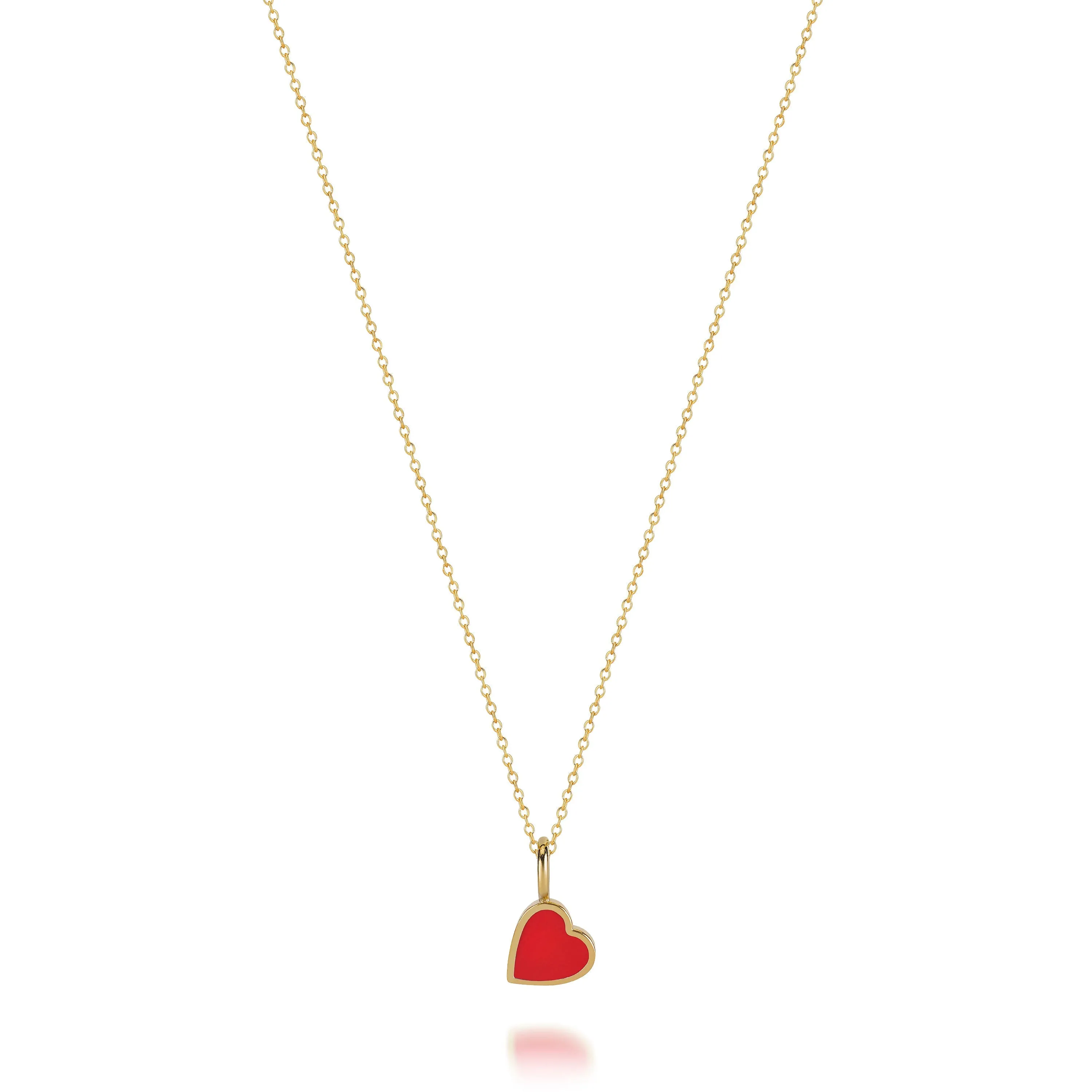 LOVE COUNT ® ENAMEL HEART NECKLACE-RED sold by SARAH CHLOE