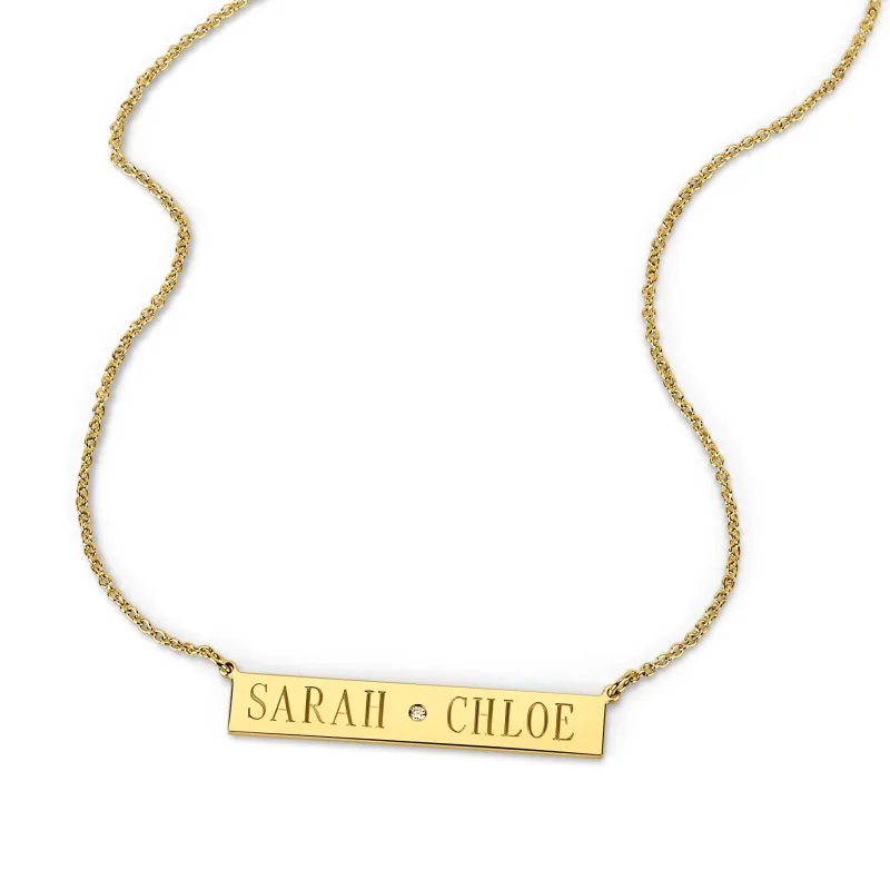 LEIGH ID CENTER DIAMOND NECKLACE sold by SARAH CHLOE
