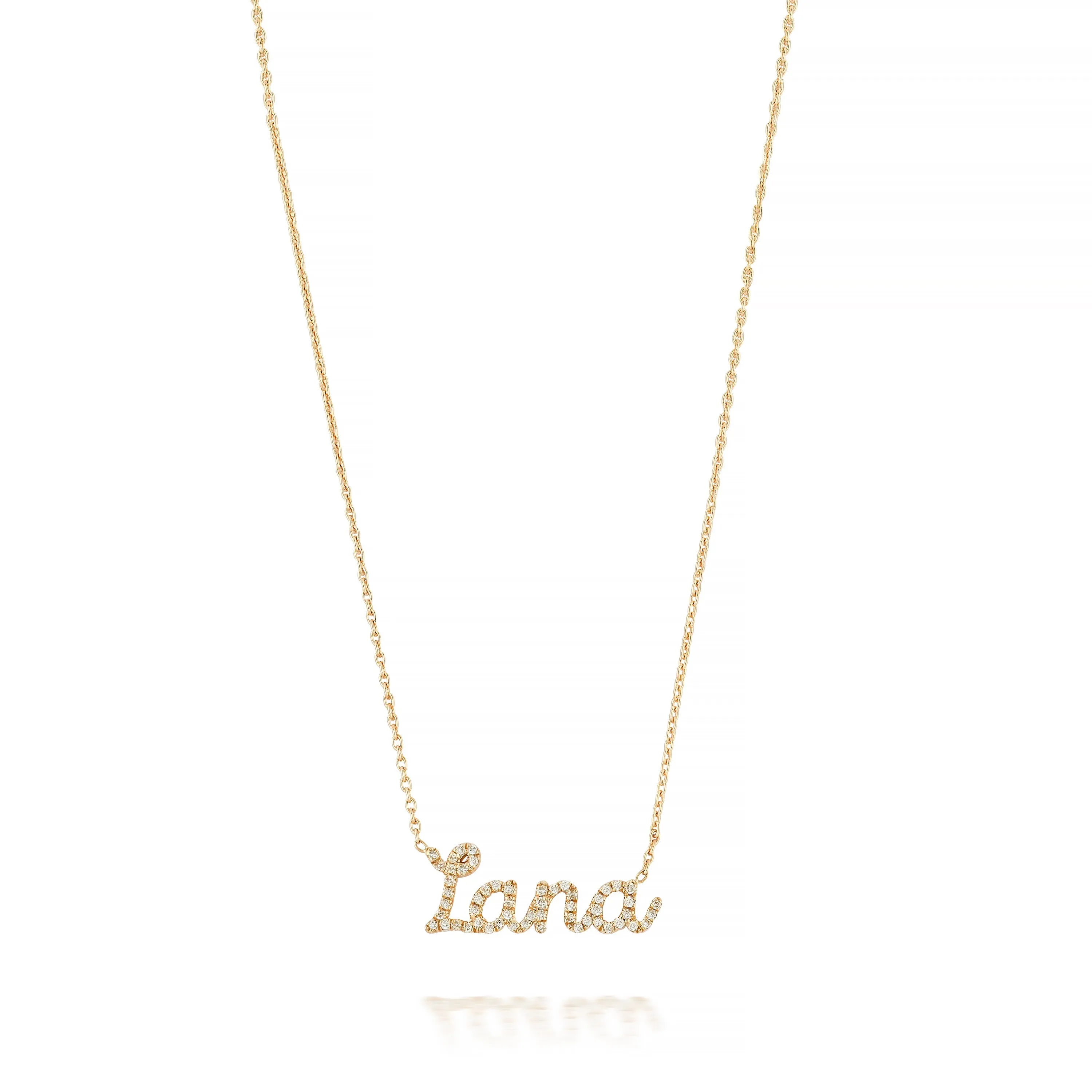 RIAVA DIAMOND DAINTY SCRIPT NAME NECKLACE sold by SARAH CHLOE