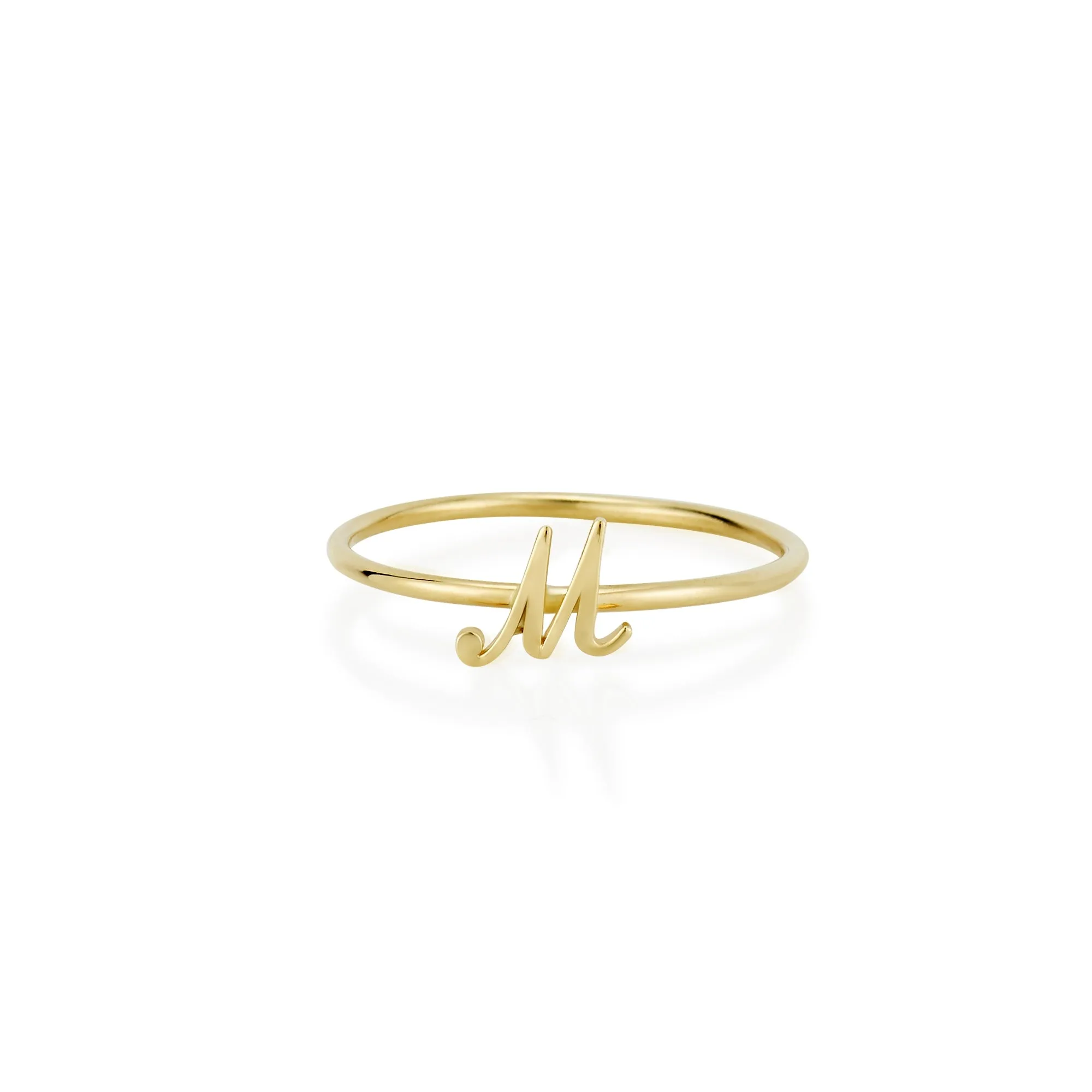 AMELIA SCRIPT INITIAL STACKABLE RING sold by SARAH CHLOE