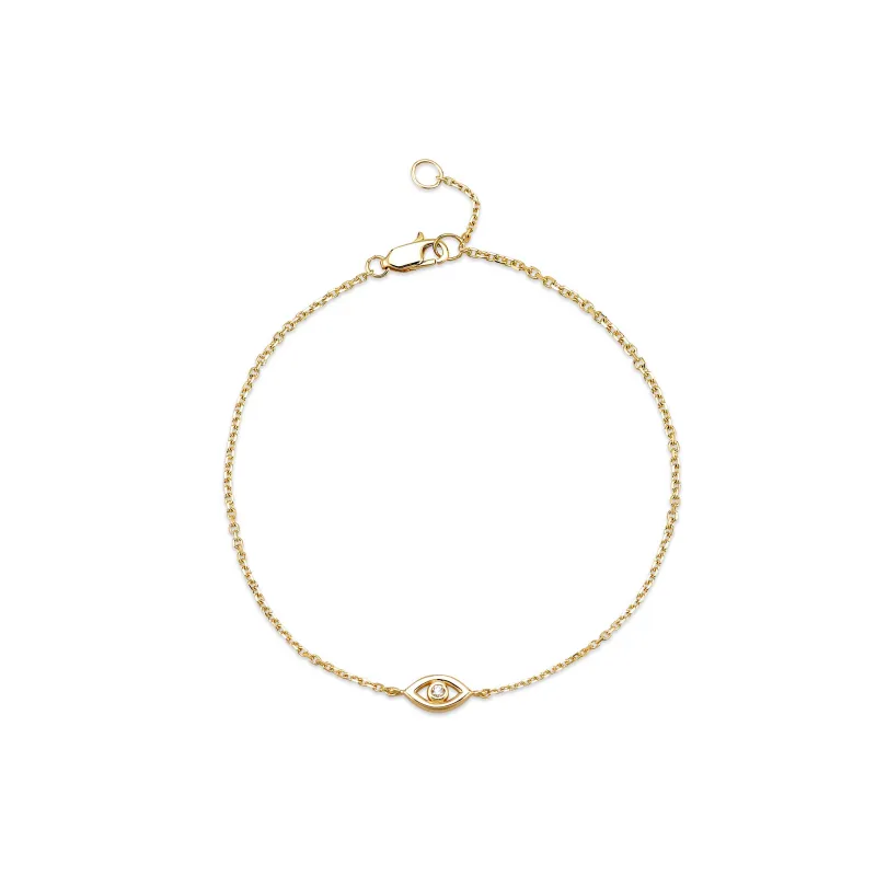 MASIEL MINI EVIL EYE CHAIN BRACELET sold by SARAH CHLOE