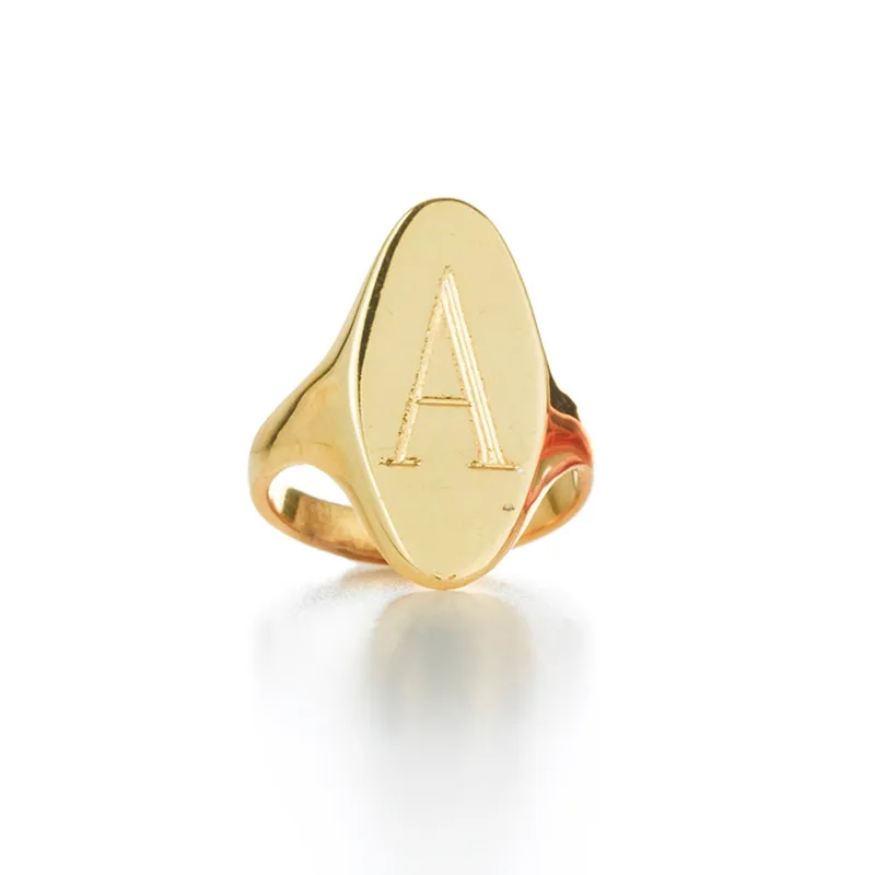 LANA ELONGATED SIGNET RING made by SARAH CHLOE
