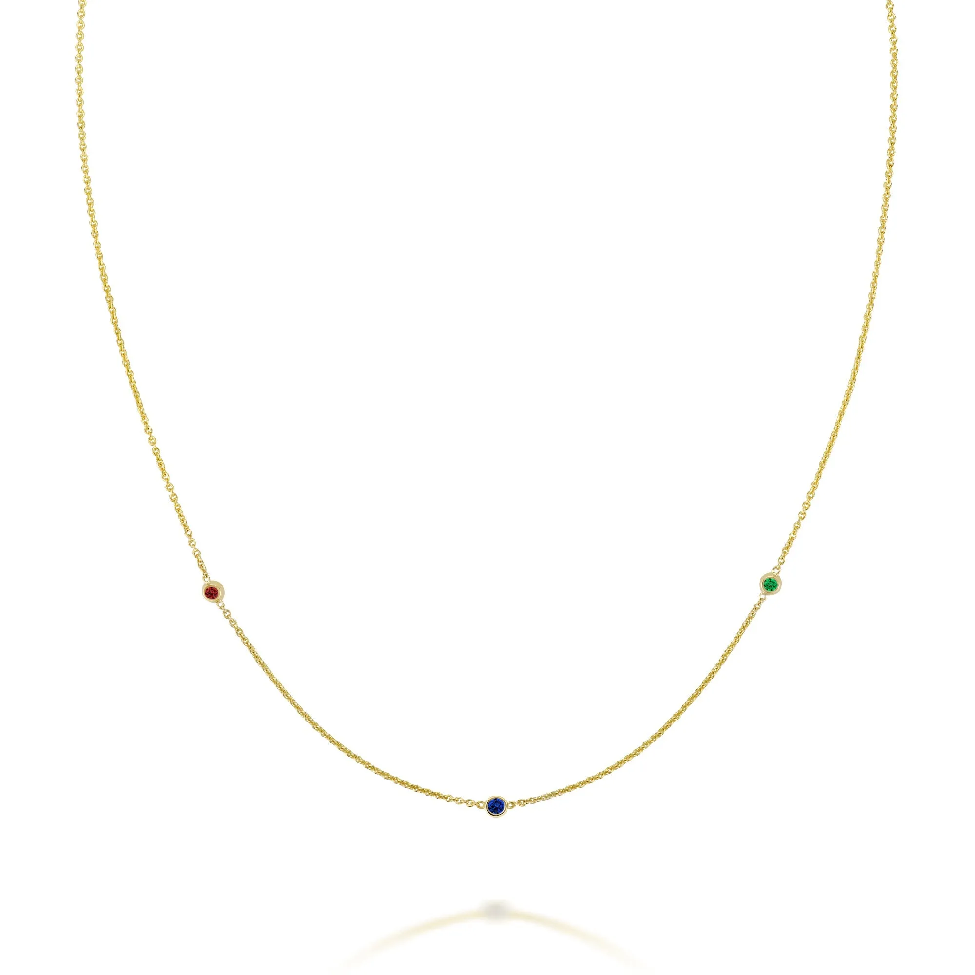 SLDA TRIO CUSTOM BIRTHSTONE NECKLACE sold by SARAH CHLOE