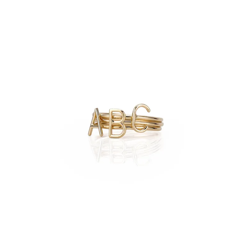 AMELIA STACKABLE INITIAL RING made by SARAH CHLOE