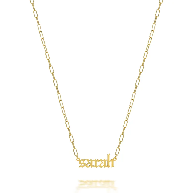 AVA GOTHIC NAME NECKLACE made by SARAH CHLOE