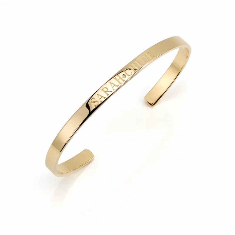 CIELA SKINNY BANGLE- CENTER DIAMOND ACCENT made by SARAH CHLOE