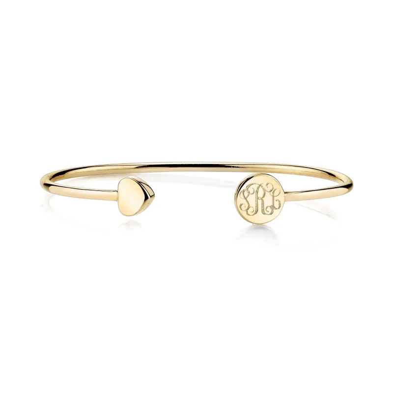 ELLE HEART-ROUND BANGLE made by SARAH CHLOE