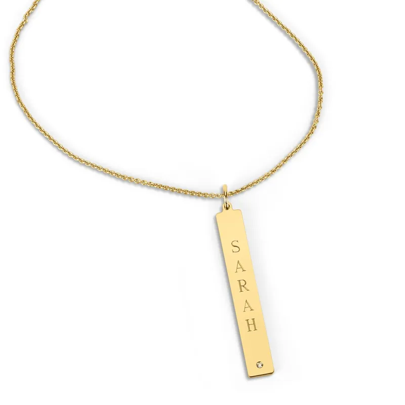 LEIGH ID BAR PENDANT made by SARAH CHLOE