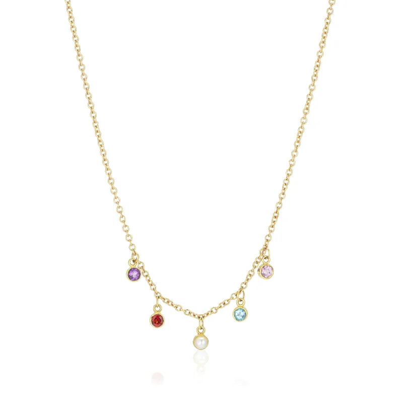 SLDA BIRTHSTONE CUSTOM DANGLE NECKLACE made by SARAH CHLOE