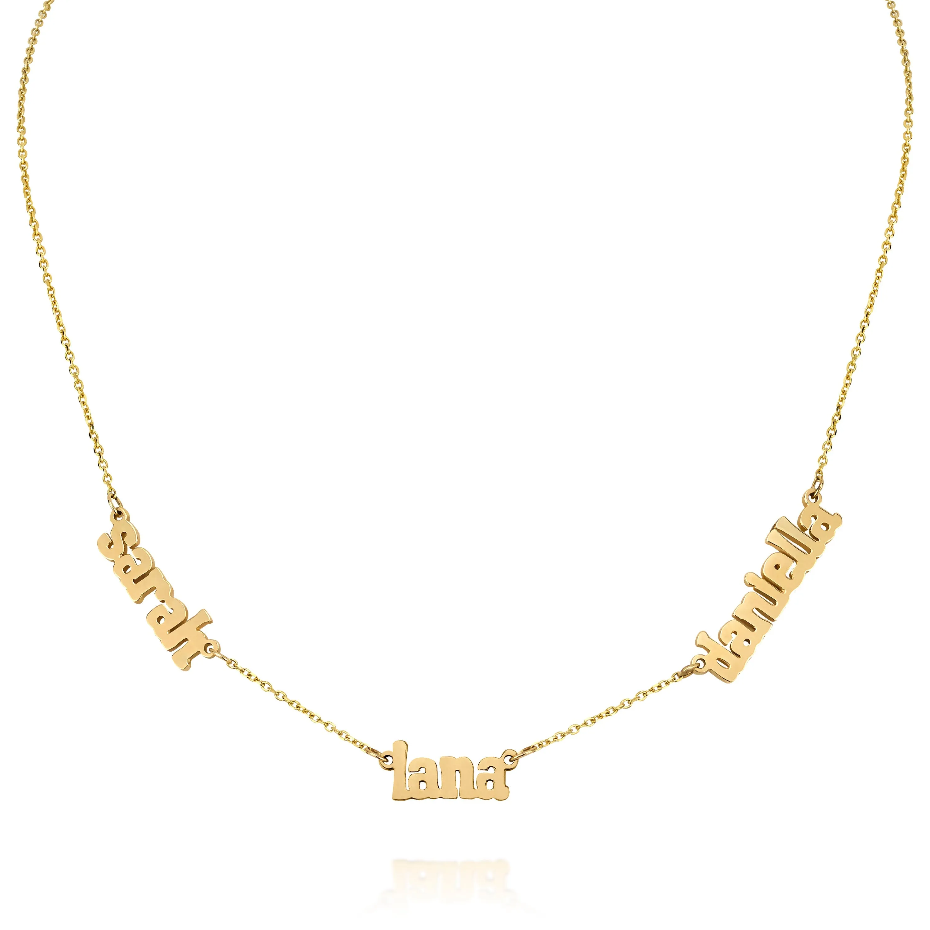 AVA MULTI NAME BLOCK NECKLACE sold by SARAH CHLOE