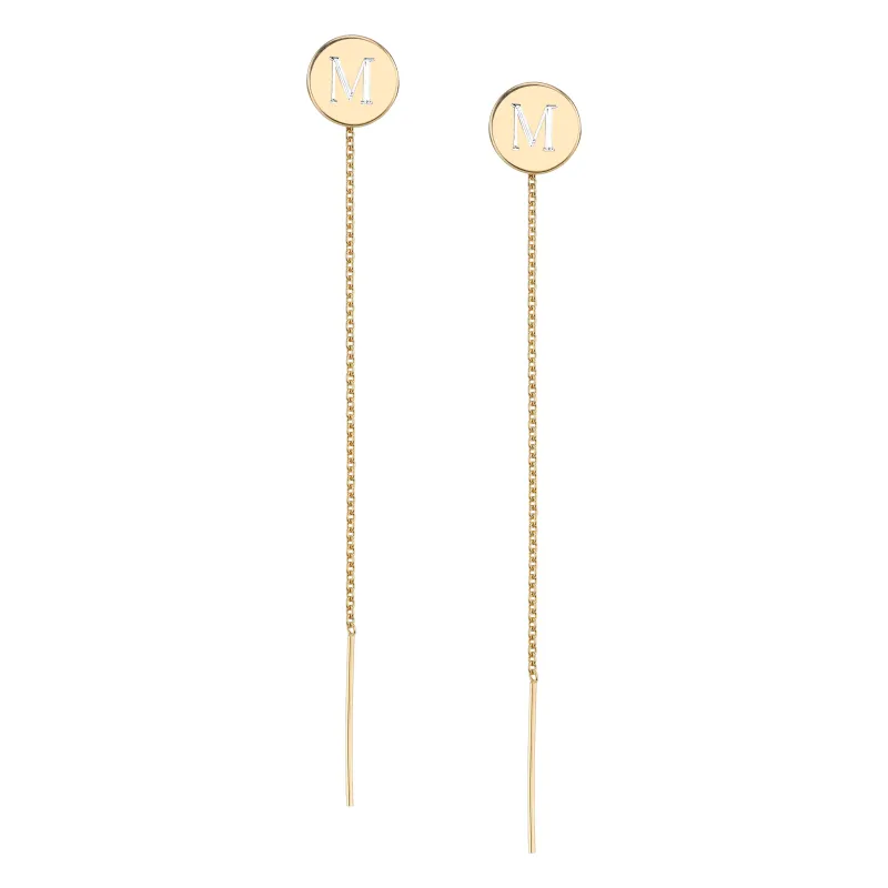 CARA ENGRAVED KARLA THREADED EARRINGS made by SARAH CHLOE