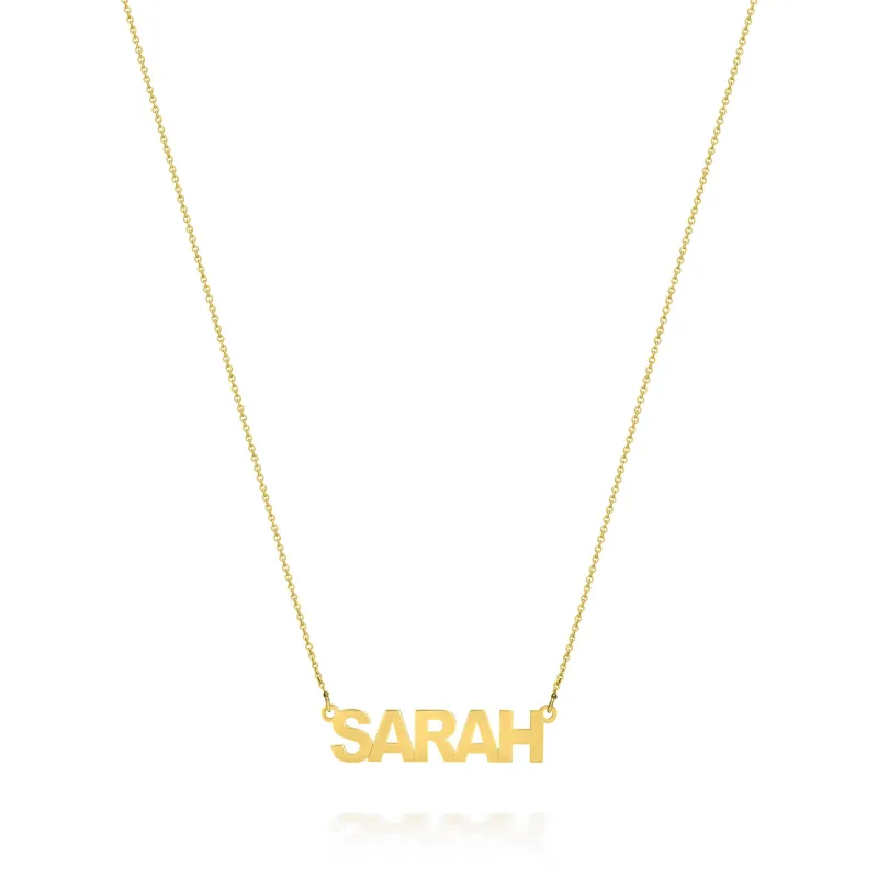 AVA MODERN BLOCK NAME NECKLACE made by SARAH CHLOE
