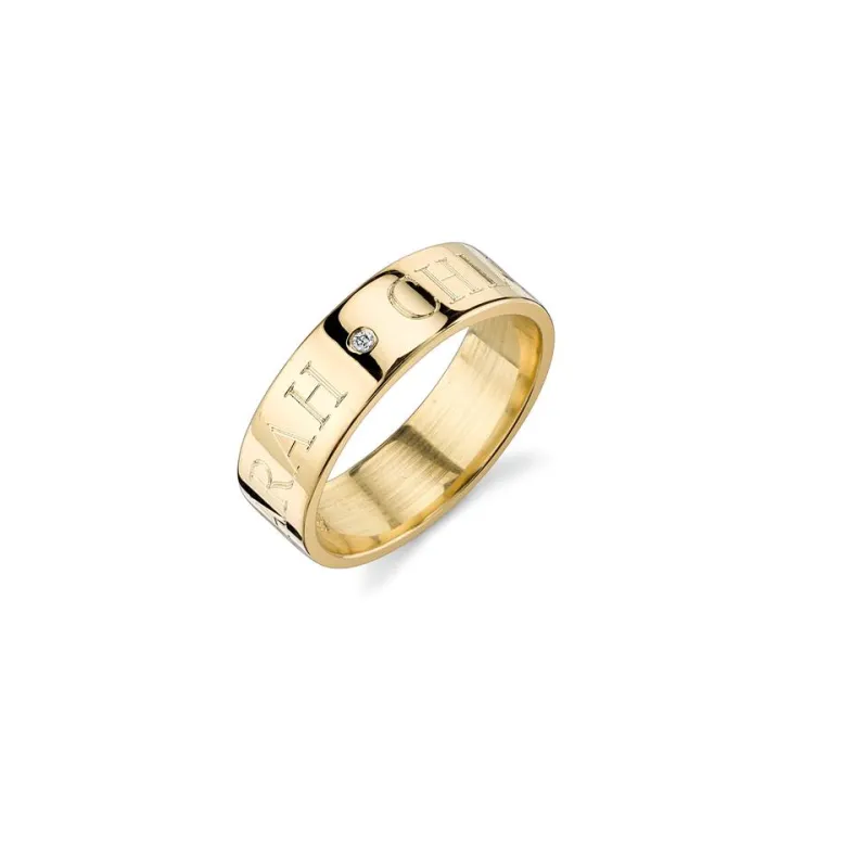 CIELA DIAMOND-DUO NAME RING BAND made by SARAH CHLOE