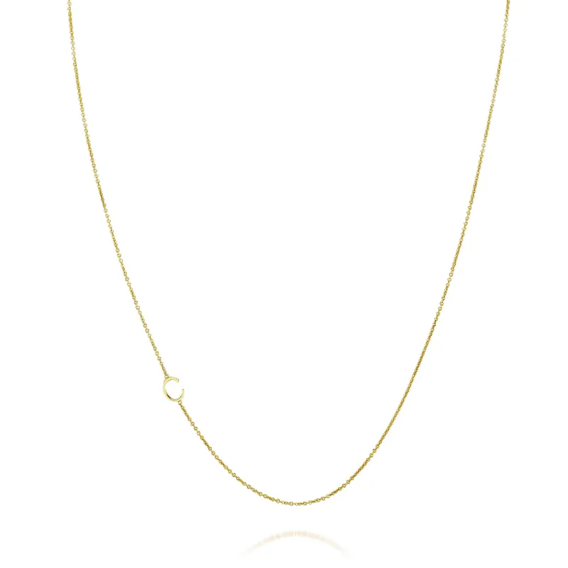 DASHA ASYMMETRIC INITIAL NECKLACE made by SARAH CHLOE