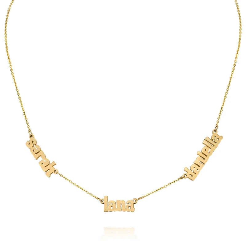 AVA MULTI NAME BLOCK NECKLACE made by SARAH CHLOE