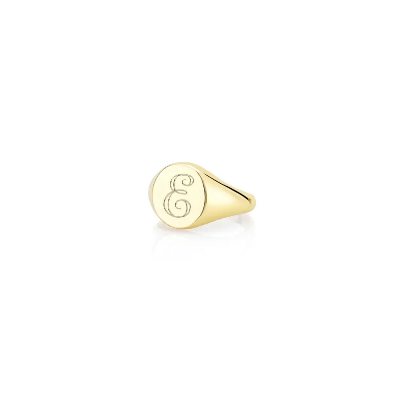 LANA PETITE ROUND PINKY SIGNET RING made by SARAH CHLOE