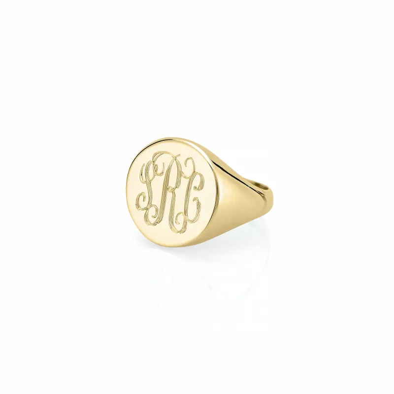 LANA ROUND SIGNET RING made by SARAH CHLOE
