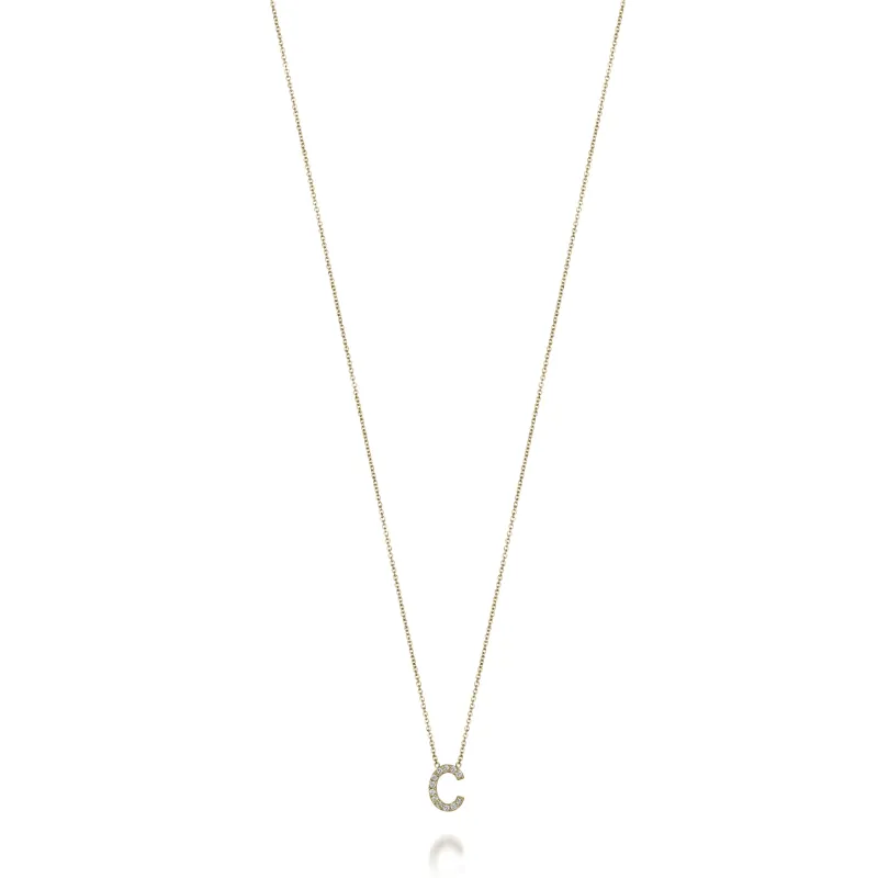 AMELIA DIAMOND INITIAL NECKLACE made by SARAH CHLOE