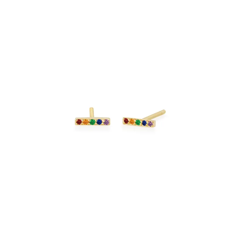 SLDA MINI RAINBOW BAR EARRING SINGLE made by SARAH CHLOE