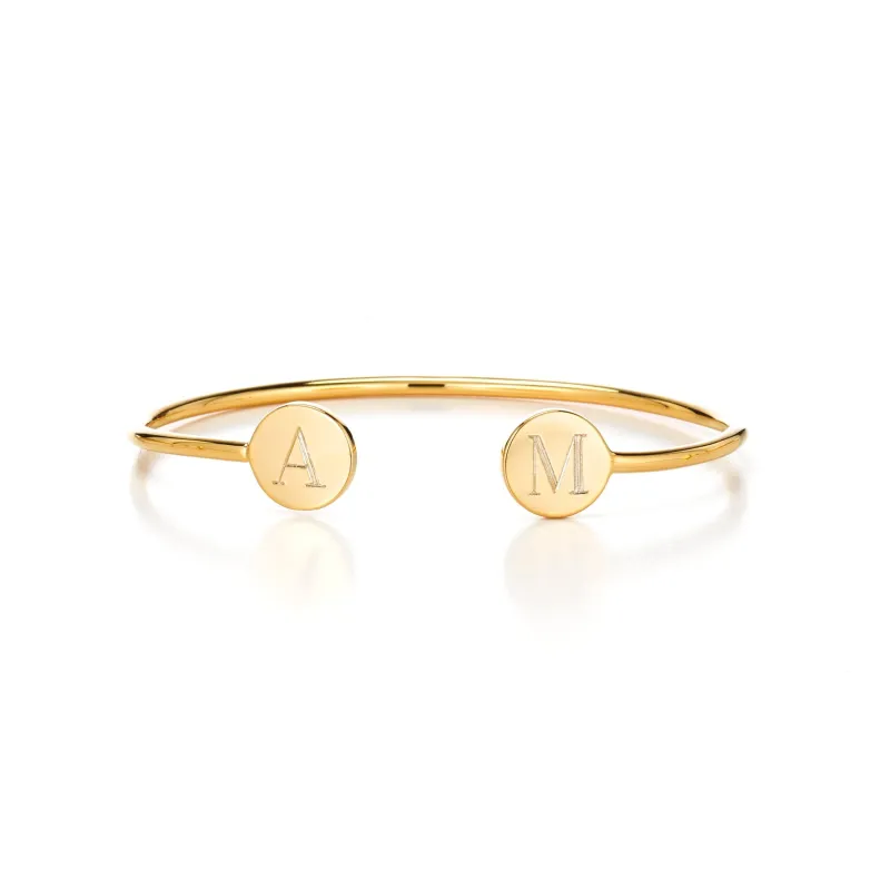 DOUBLE ELLE ROUND BANGLE made by SARAH CHLOE
