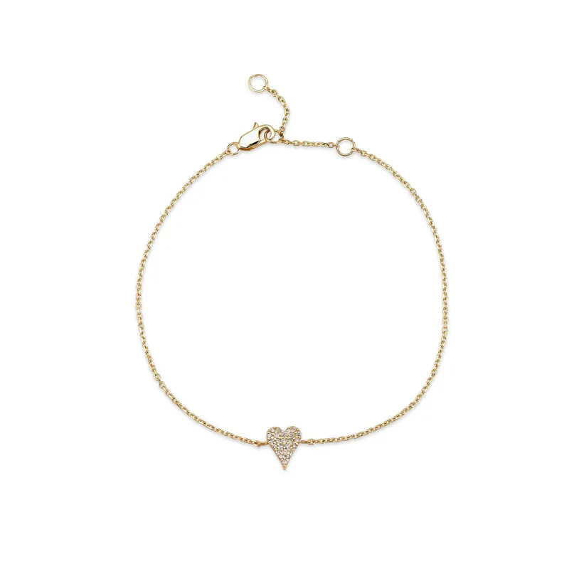 KAIA PAVE DIAMOND HEART BRACELET made by SARAH CHLOE