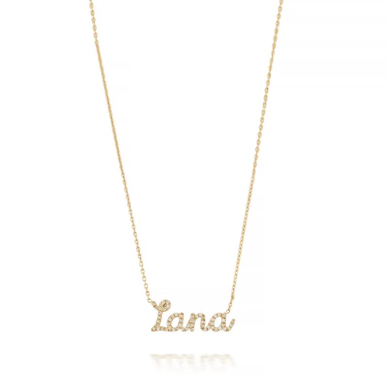 RIAVA DIAMOND DAINTY SCRIPT NAME NECKLACE made by SARAH CHLOE