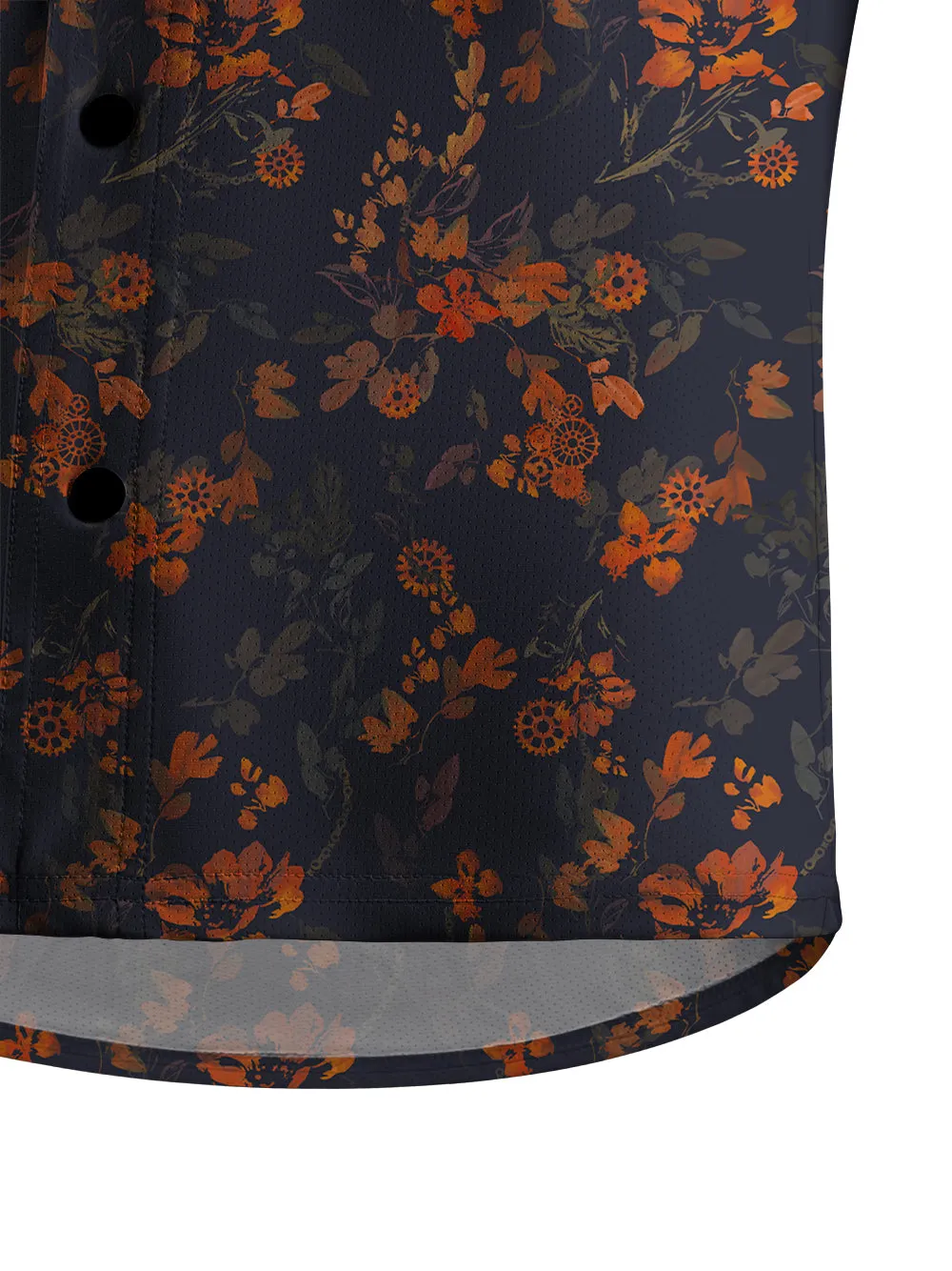 Orionride Bright Ink Flowers Men's Stretchy Breathable Long Sleeve Gravel Shirt sold by Orionride product image thumbnail 5