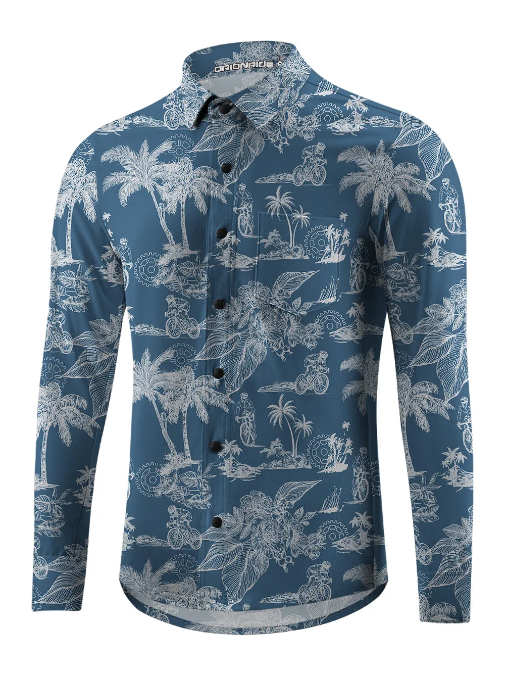 Orionride Passionate Island Men's Stretchy Breathable Long Sleeve Gravel Shirt sold by Orionride product image thumbnail 4