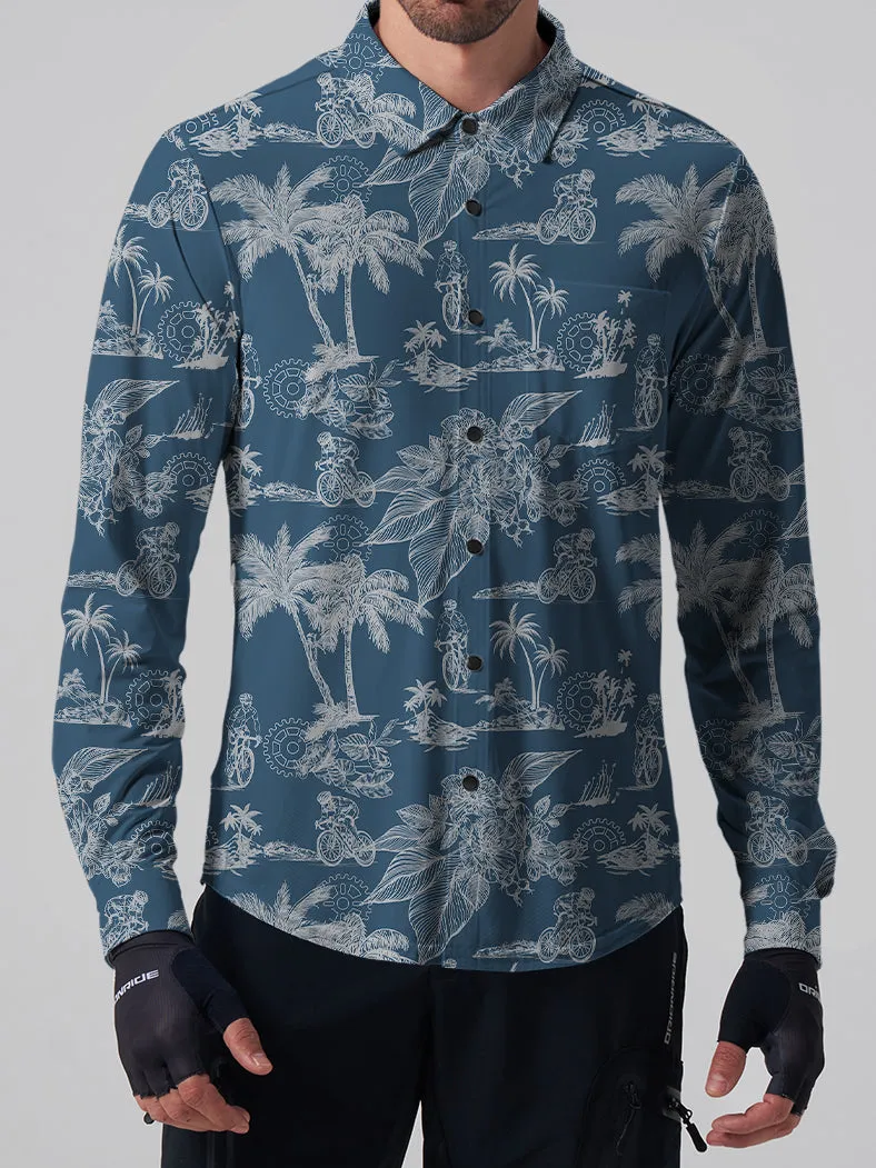 Orionride Passionate Island Men's Stretchy Breathable Long Sleeve Gravel Shirt sold by Orionride product image thumbnail 2