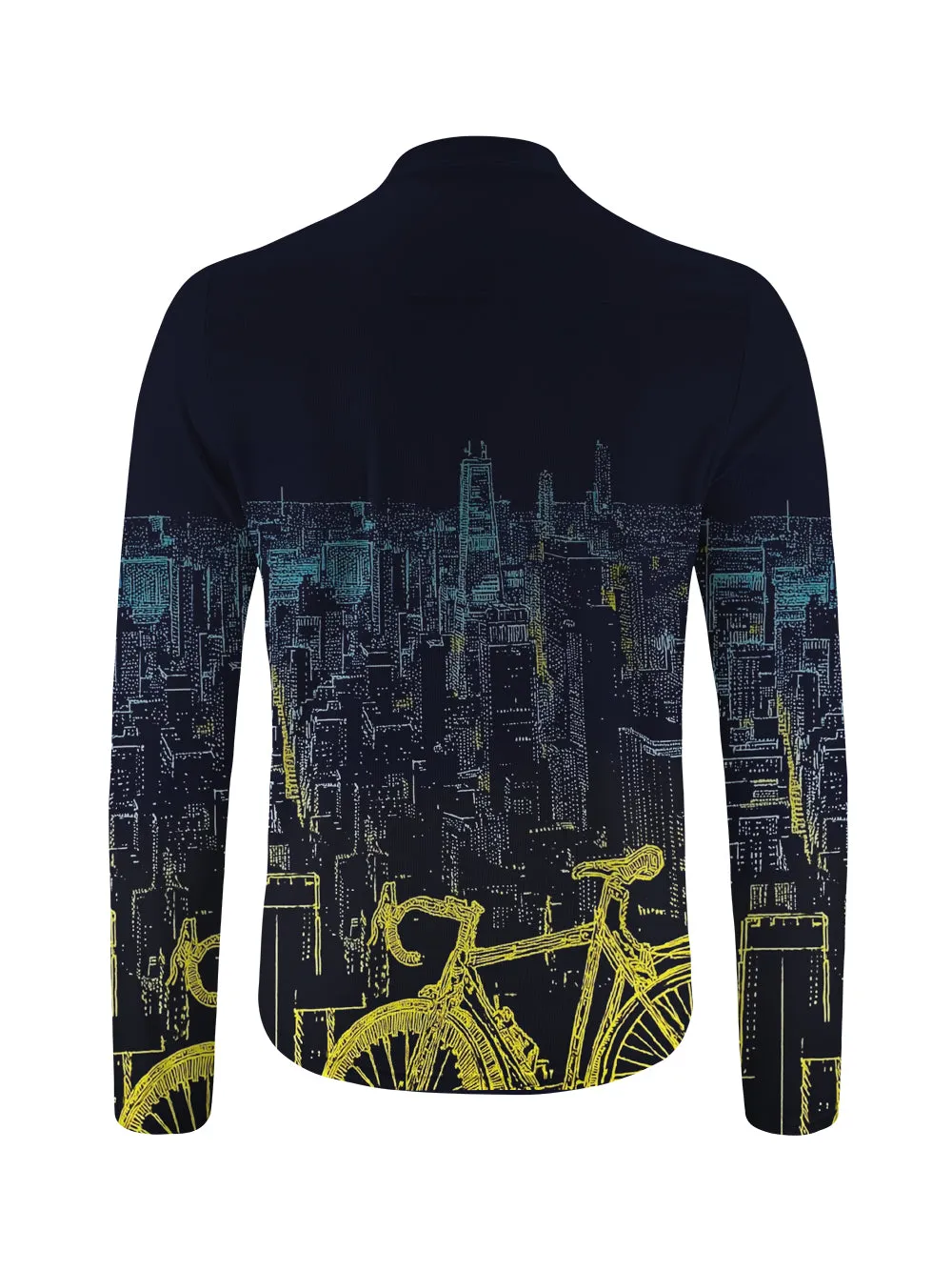 Orionride City Night View Long Sleeve Half Zipper Mountain Bike Jersey sold by Orionride product image thumbnail 2