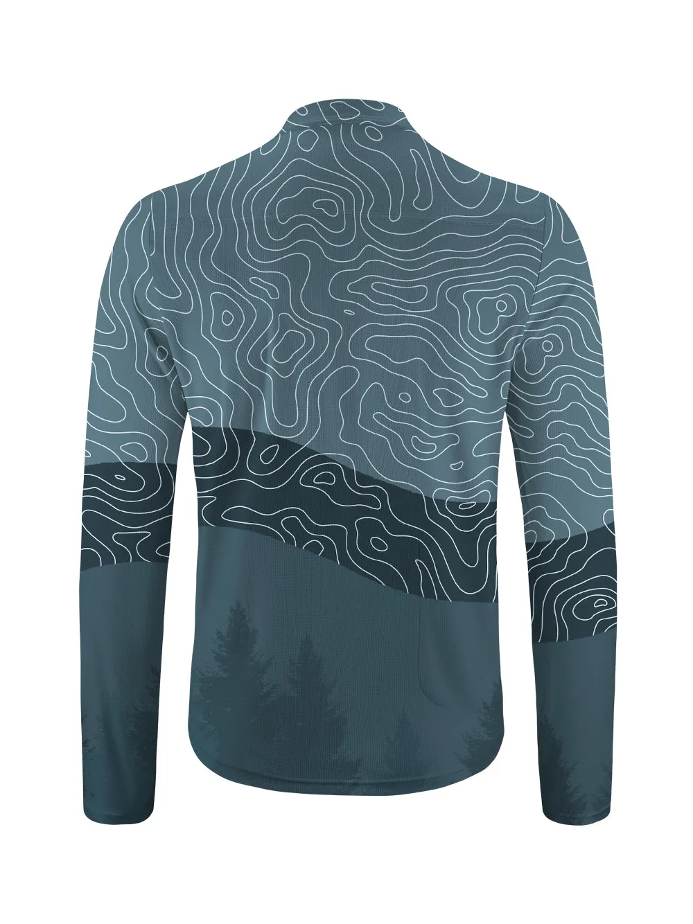 Orionride Challenging Contour Lines Long Sleeve Half Zipper Mountain Bike Jersey sold by Orionride product image thumbnail 2