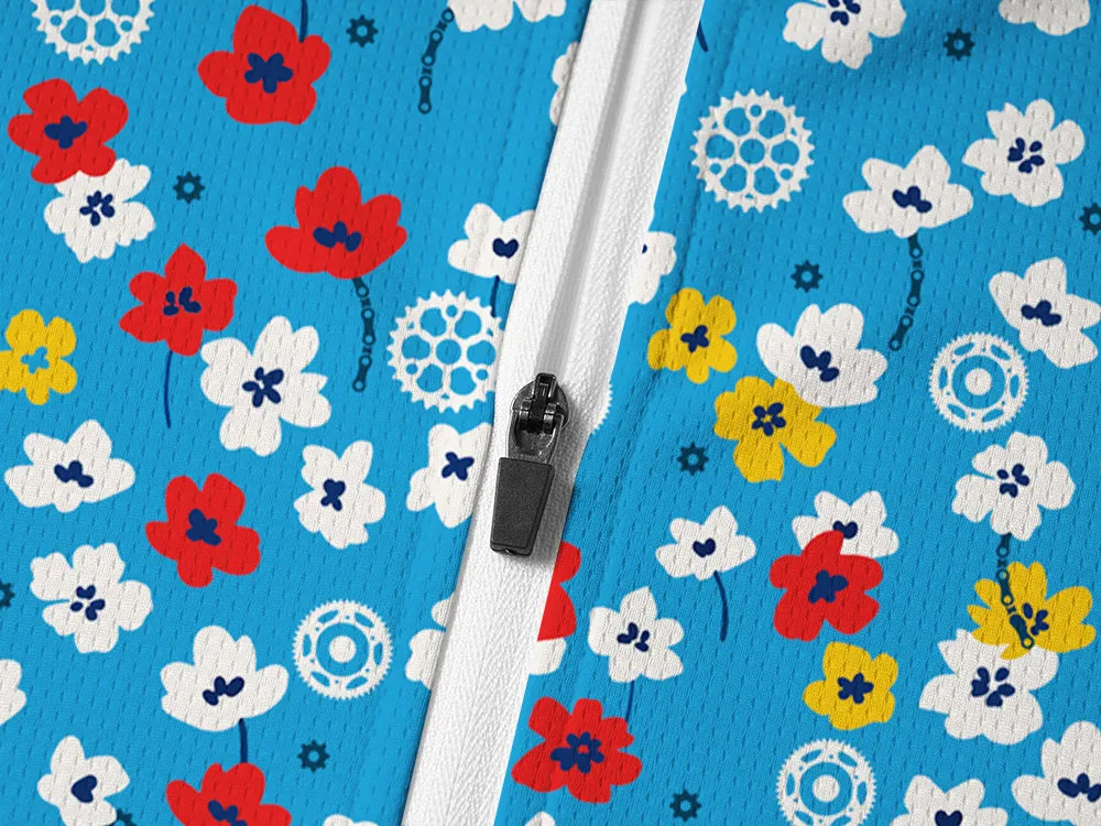 Orionride Floral Gear Long Sleeve Half Zipper Mountain Bike Jersey sold by Orionride product image thumbnail 4