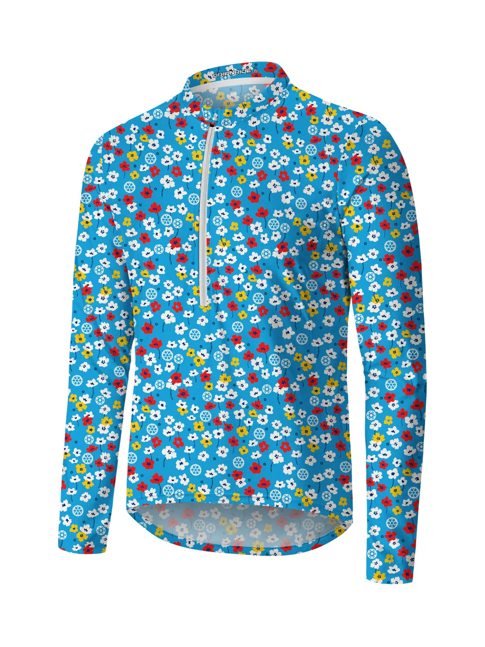 Orionride Floral Gear Long Sleeve Half Zipper Mountain Bike Jersey sold by Orionride