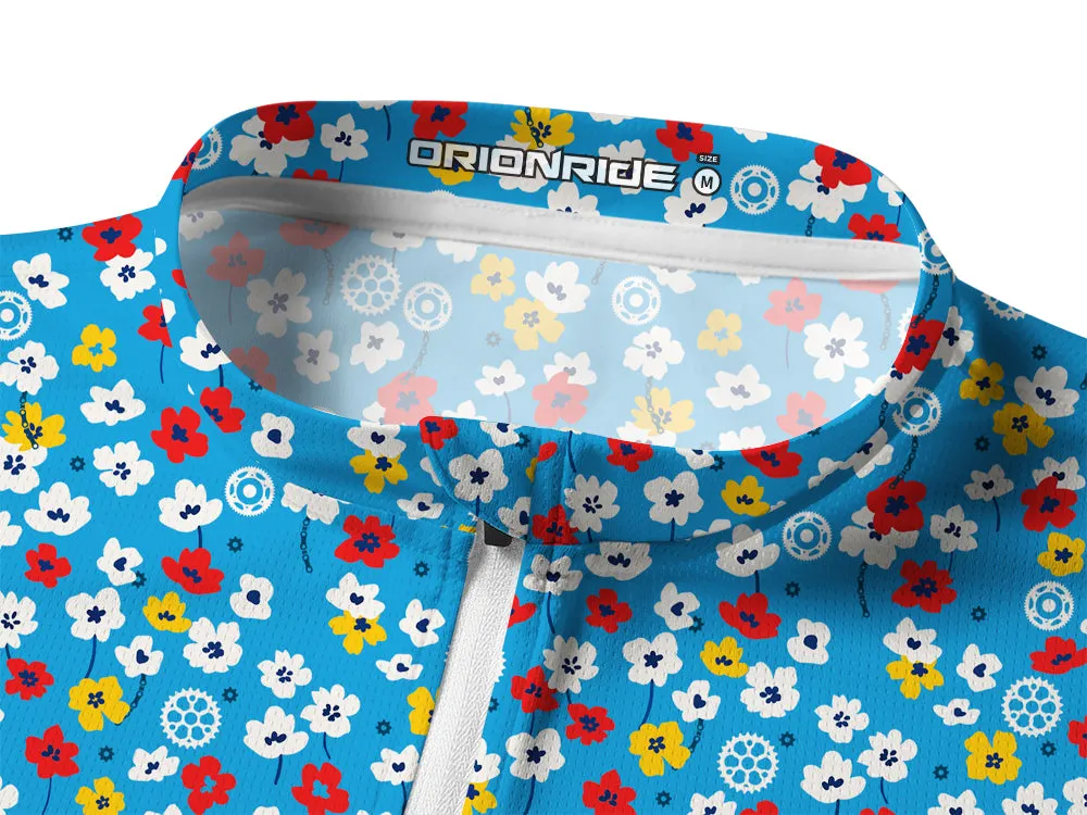 Orionride Floral Gear Long Sleeve Half Zipper Mountain Bike Jersey sold by Orionride product image thumbnail 3