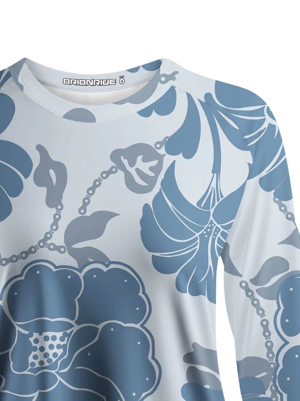 Orionride Blue Floral Women's Quick Dry Downhill Jersey sold by Orionride product image thumbnail 5