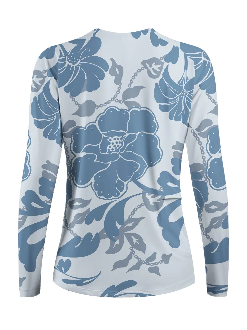 Orionride Blue Floral Women's Quick Dry Downhill Jersey sold by Orionride product image thumbnail 4