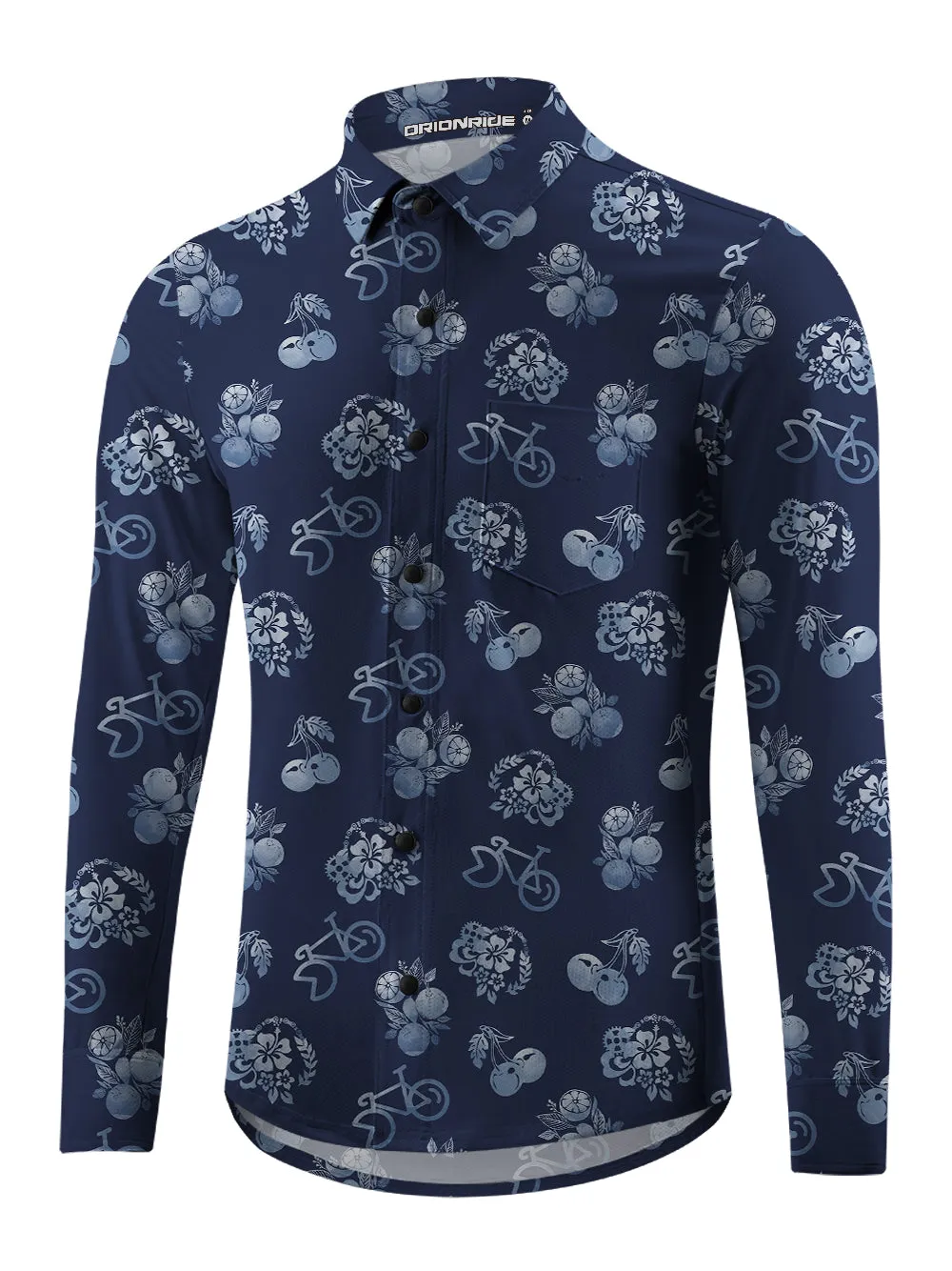 Orionride Sweet Orange Men's Stretchy Breathable Long Sleeve Gravel Shirt sold by Orionride product image thumbnail 3