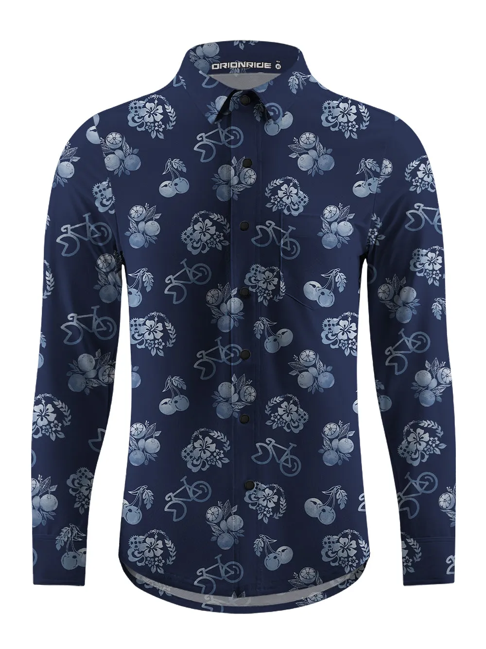 Orionride Sweet Orange Men's Stretchy Breathable Long Sleeve Gravel Shirt sold by Orionride