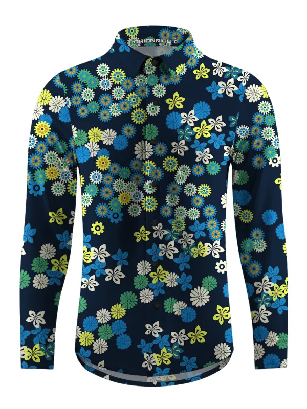 Orionride Charming Daisy Men's Stretchy Breathable Long Sleeve Gravel Shirt sold by Orionride