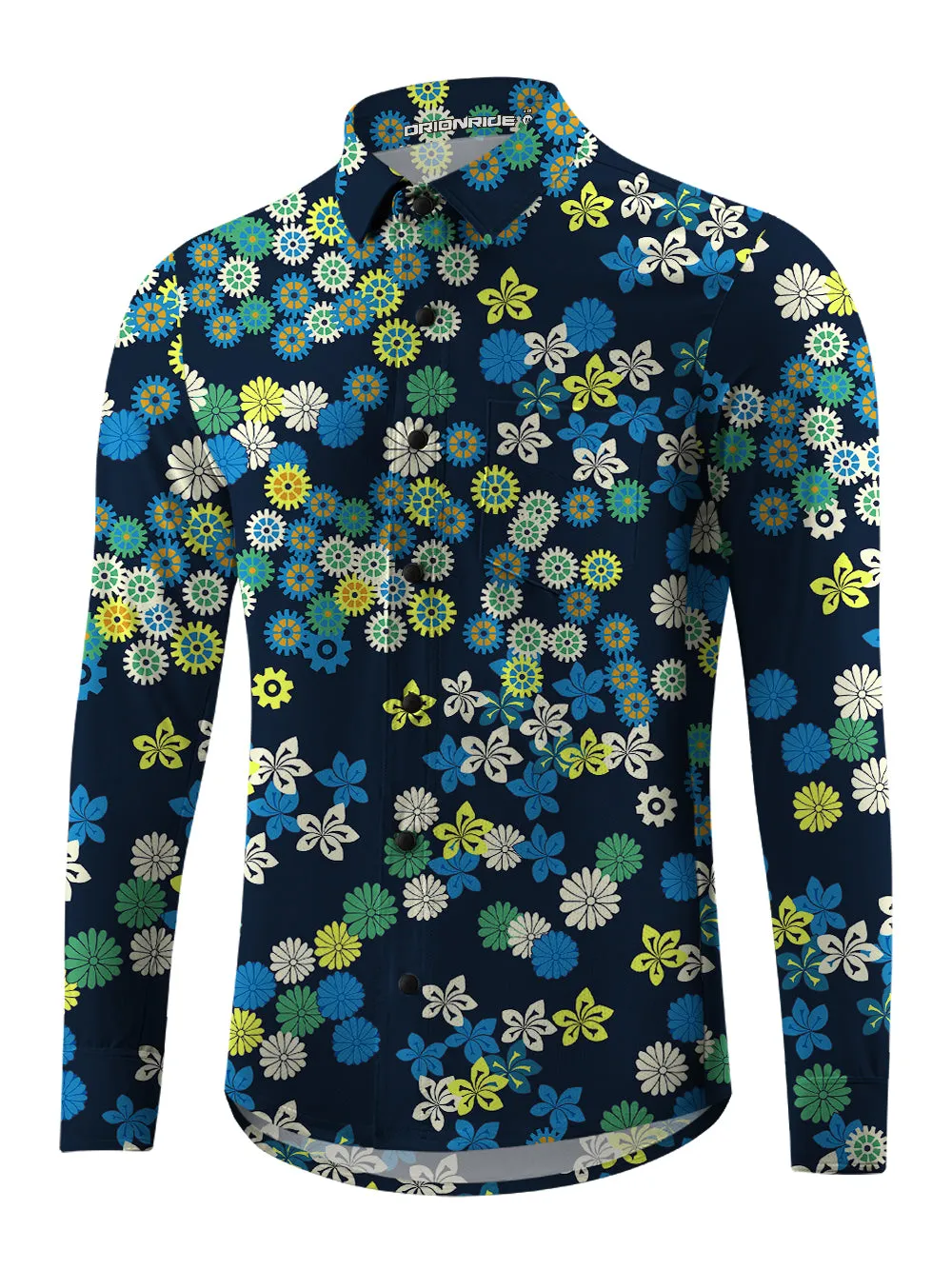 Orionride Charming Daisy Men's Stretchy Breathable Long Sleeve Gravel Shirt sold by Orionride product image thumbnail 3