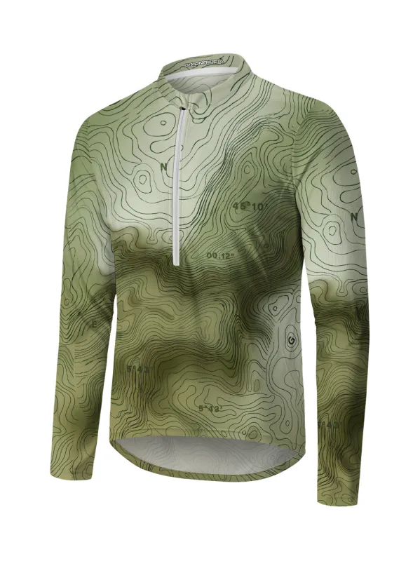 Orionride Outdoor Contours Long Sleeve Half Zipper Mountain Bike Jersey sold by Orionride
