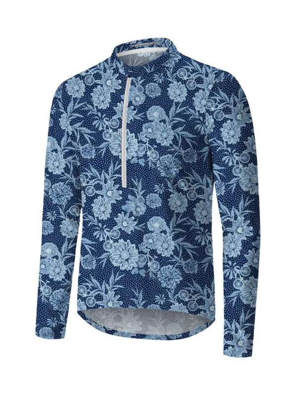 Orionride Flower Room Long Sleeve Half Zipper Mountain Bike Jersey sold by Orionride