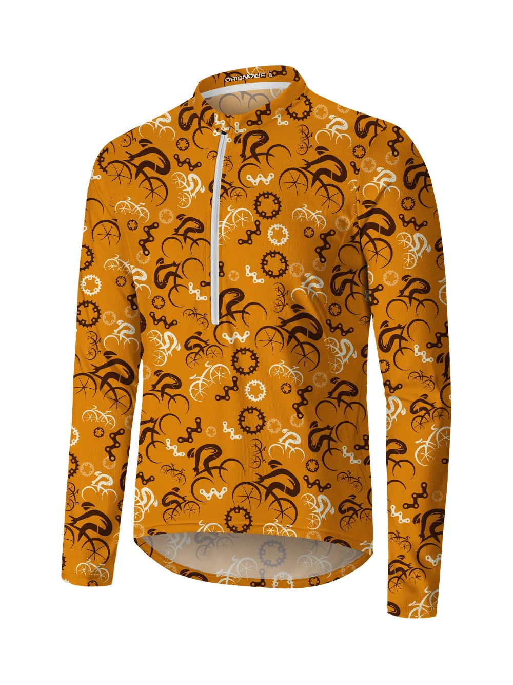 Orionride Abstract Cyclist Long Sleeve Half Zipper Mountain Bike Jersey sold by Orionride
