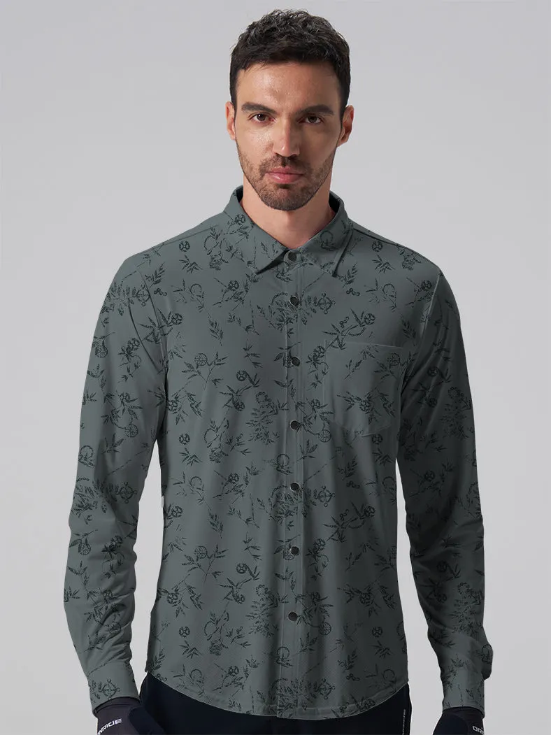 Orionride Leaf Stem Gear Men's Stretchy Breathable Long Sleeve Gravel Shirt sold by Orionride product image thumbnail 2
