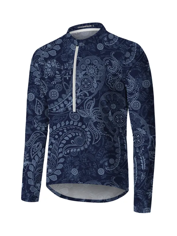 Orionride Gear Cashew Stamen Long Sleeve Half Zipper Mountain Bike Jersey sold by Orionride