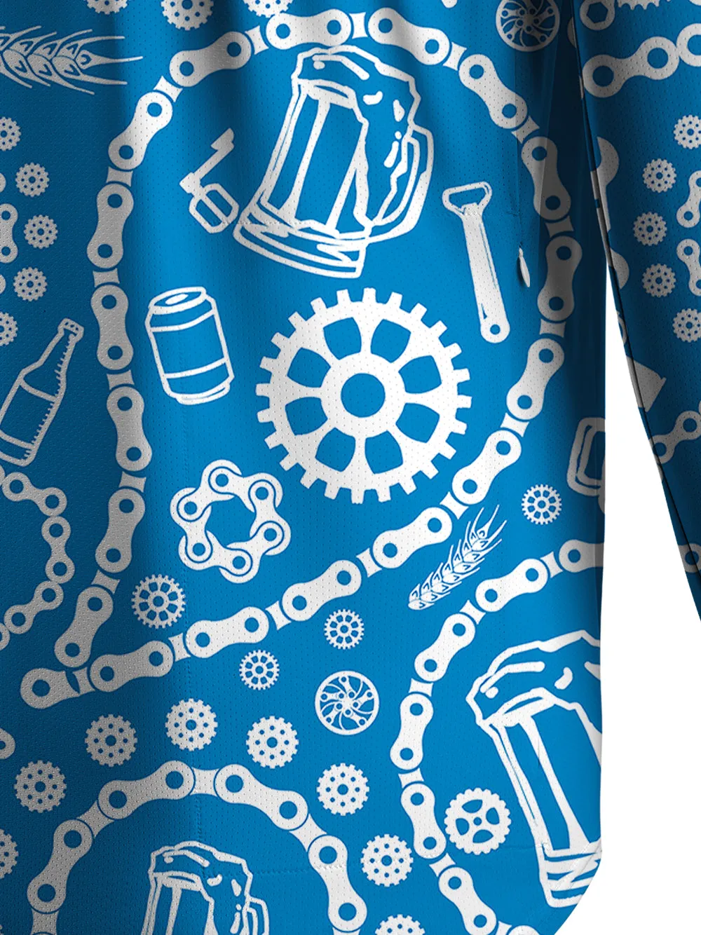 Orionride Chain And Beer Men's Stretchy Breathable Long Sleeve Gravel Shirt sold by Orionride product image thumbnail 5