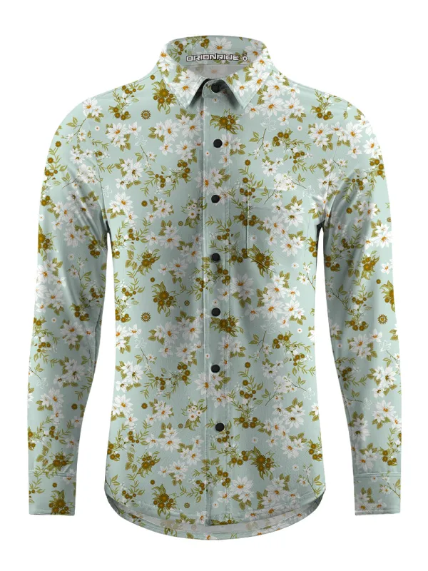 Orionride Blooming Flowers Men's Stretchy Breathable Long Sleeve Gravel Shirt sold by Orionride