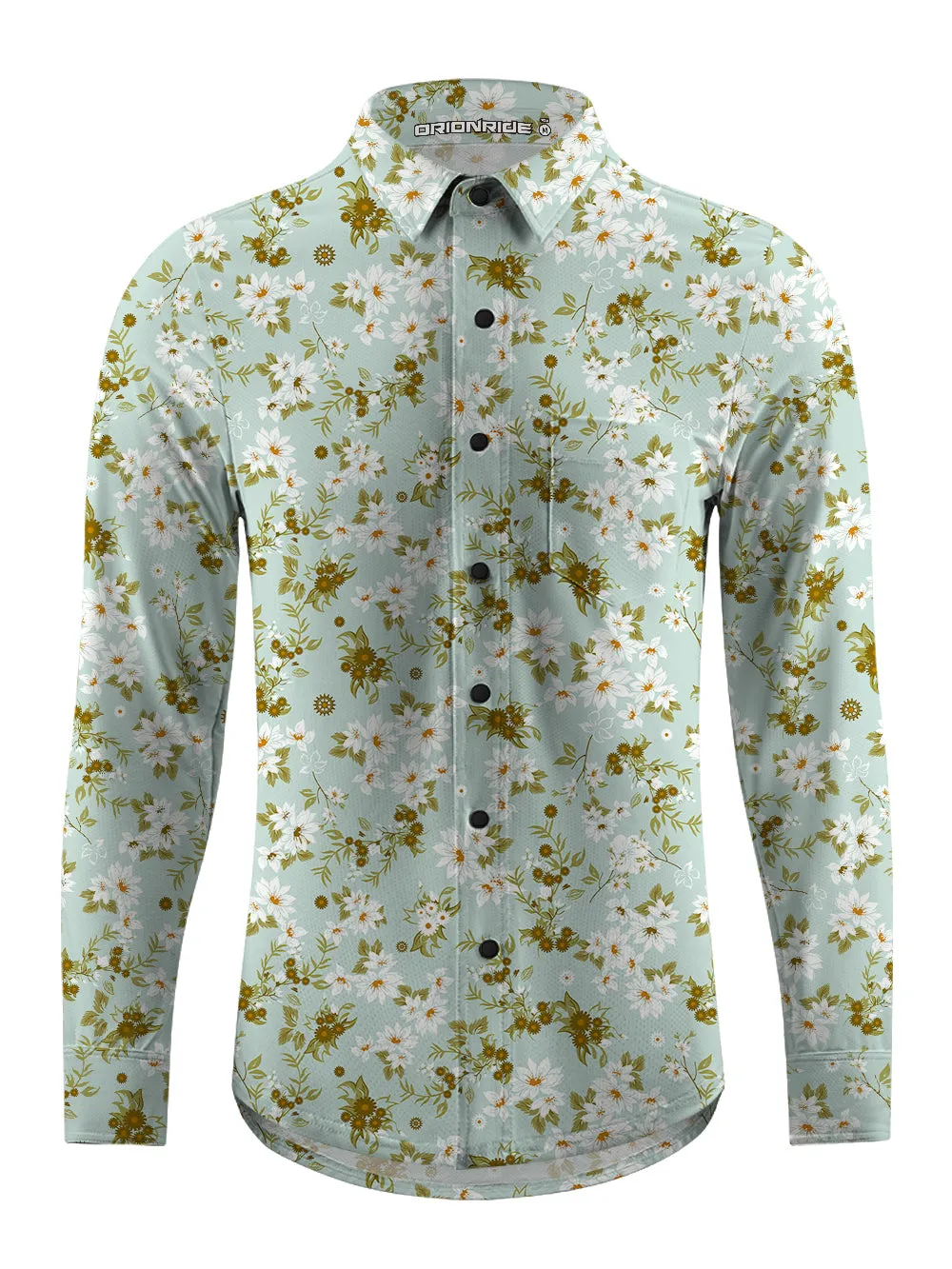 Orionride Blooming Flowers Men's Stretchy Breathable Long Sleeve Gravel Shirt sold by Orionride