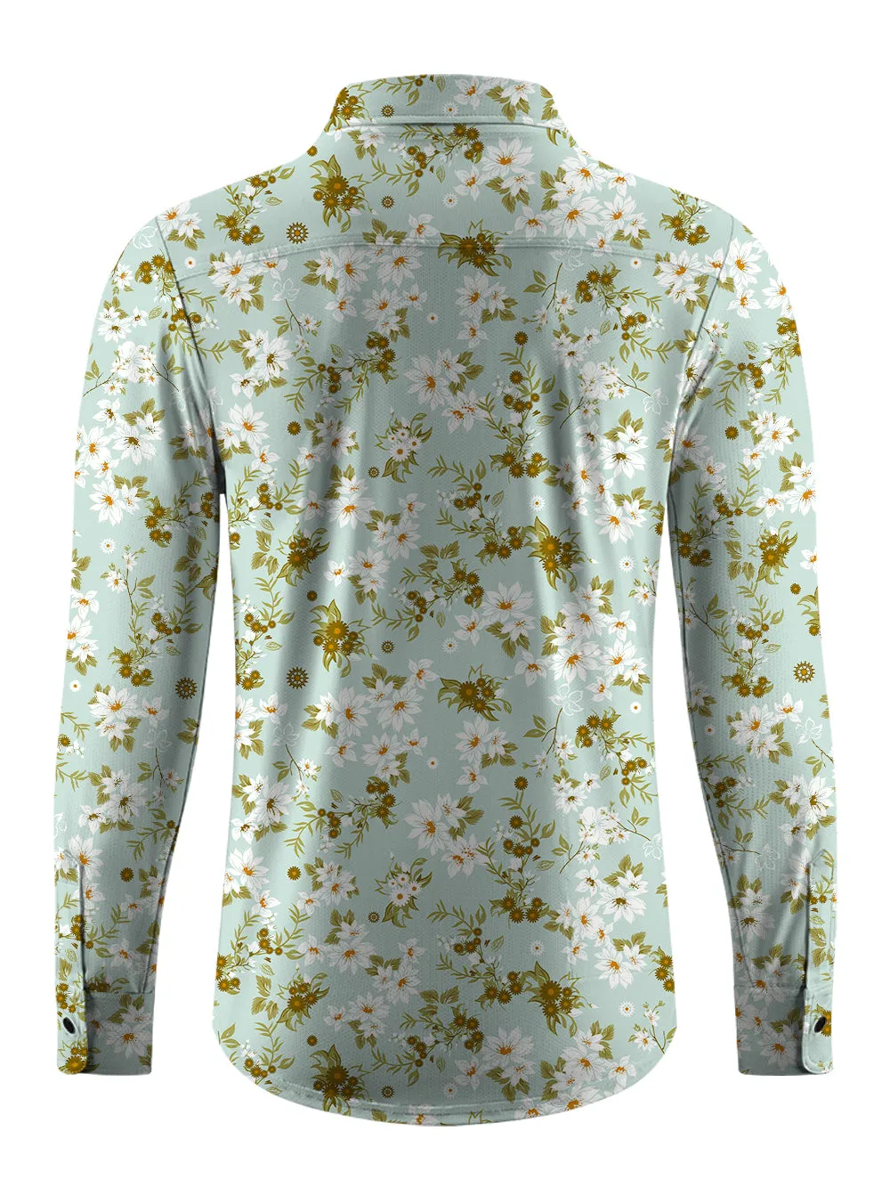 Orionride Blooming Flowers Men's Stretchy Breathable Long Sleeve Gravel Shirt sold by Orionride product image thumbnail 3