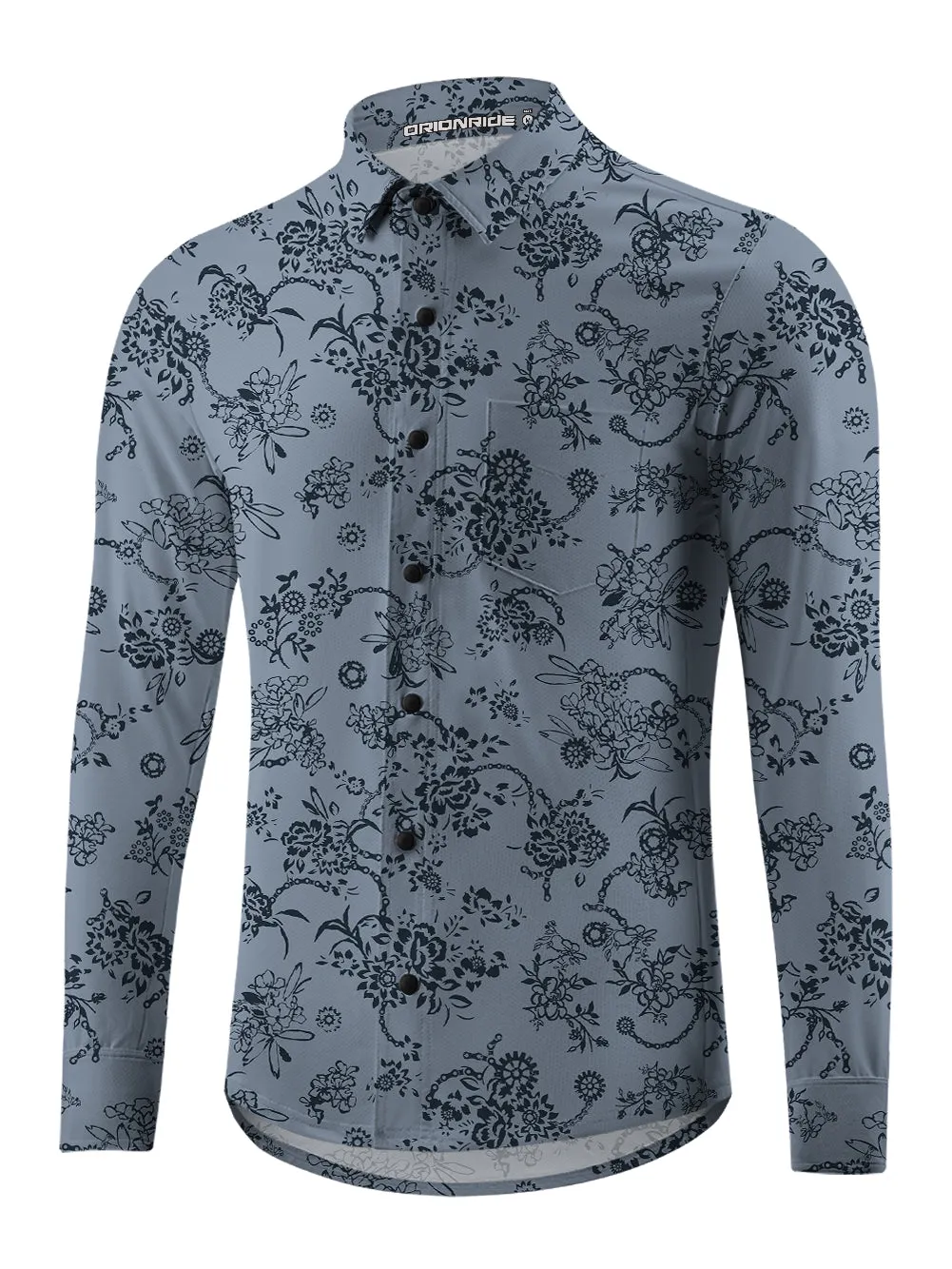 Orionride Mechanical Chain Flower Men's Stretchy Breathable Long Sleeve Gravel Shirt sold by Orionride product image thumbnail 3